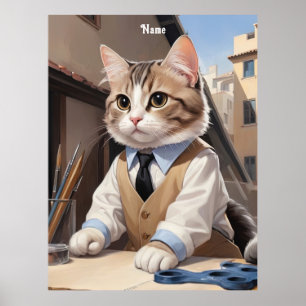 Poster Amoureux des chats de l'architecte de chat sophist
