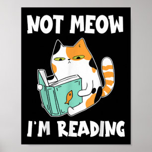 Poster Amoureux des chats Et Amour Lire Pas Meow Je Lis C