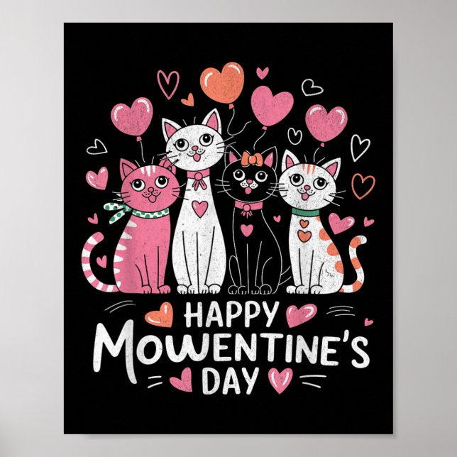 Poster Amoureux des chats Kitten Joyeux Saint Valentin Ho (Devant)