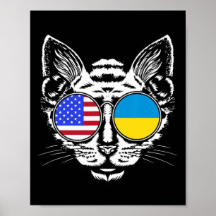 Poster Amoureux des chats Nous drapeau ukrainien Ukraine 