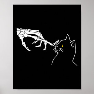 Poster Amoureux des chats Squelette Mains Boop Funny Hall