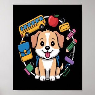 Poster Amoureux des chiens de retour à l'école