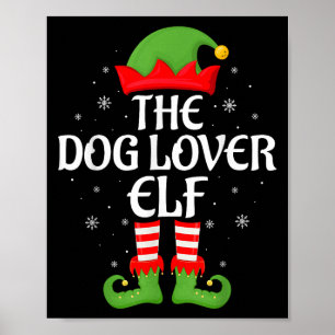 Poster Amoureux des chiens Elf Xmas Famille Correspondant