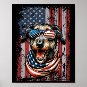 Poster Amoureux des chiens irlandais Wolfhound Drapeau am