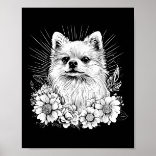 Poster Amoureux des chiens Poméranien de style tatouage r