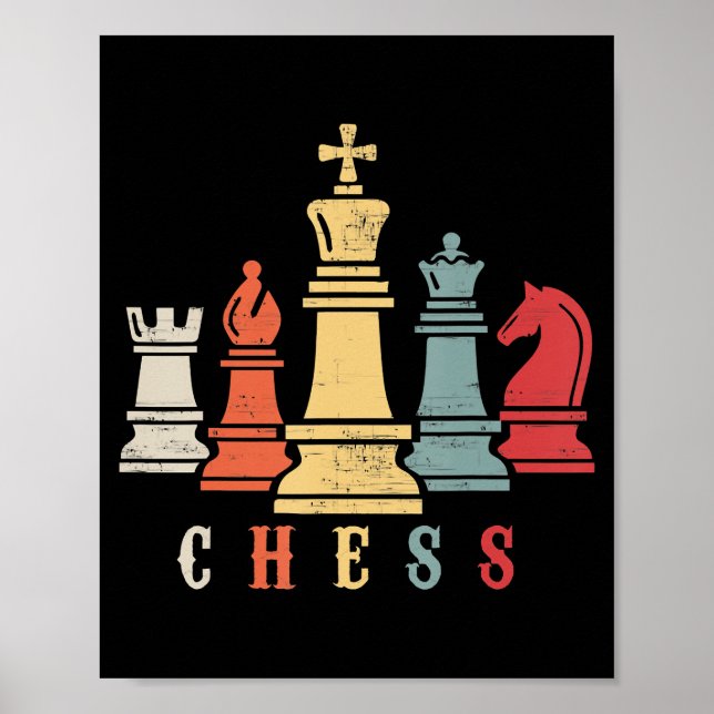 Poster Amoureux des échecs | Jeu d'échecs Checkmate Cadea (Devant)