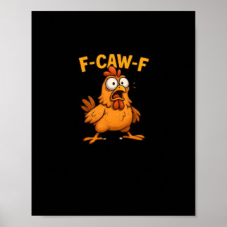 Poster Amoureux des oiseaux pun cool design unique F Caw