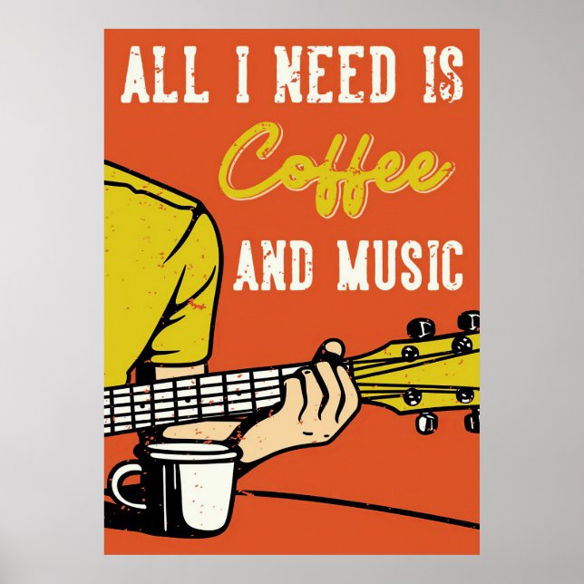 Poster Amoureux du café Café et musique (Devant)