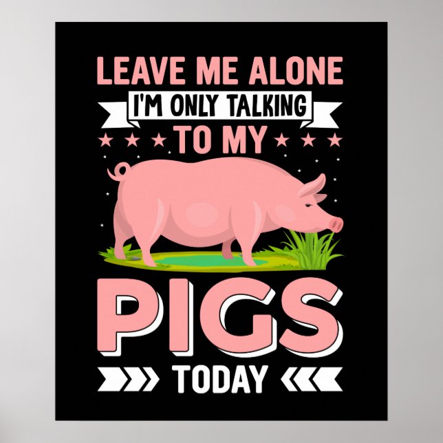 Poster Amoureux du cochon de campagne amusant (Devant)