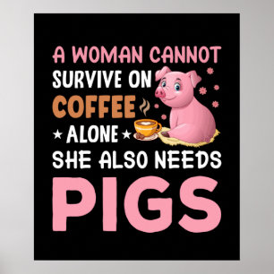 Poster Amoureux du cochon de campagne amusant
