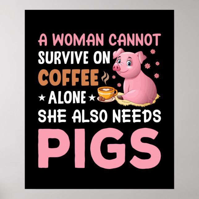 Poster Amoureux du cochon de campagne amusant (Devant)