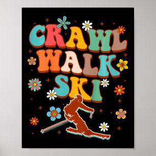 Poster Amoureux du ski pour enfants Sport d'hiver Par tou