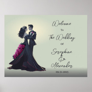 Poster Amoureux gothiques romantiques Élégant Mariage Bie