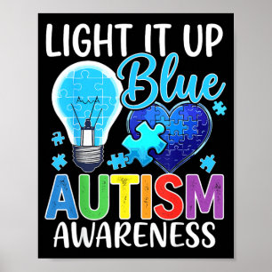 Poster Ampoule de sensibilisation à l'autisme lumineuse b