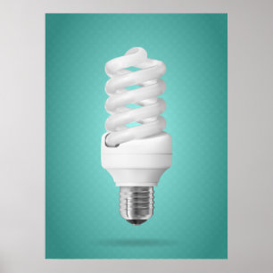 Poster Ampoule Fluorescente Compacte Spirale Moderne