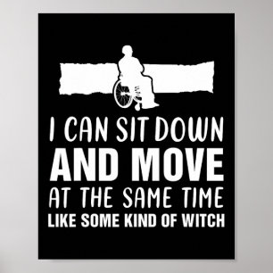 Poster Amputés amusants en fauteuil roulant Handicap Pers