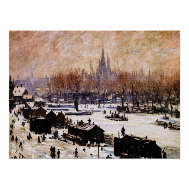 Poster Amsterdam couvert de neige (Devant)