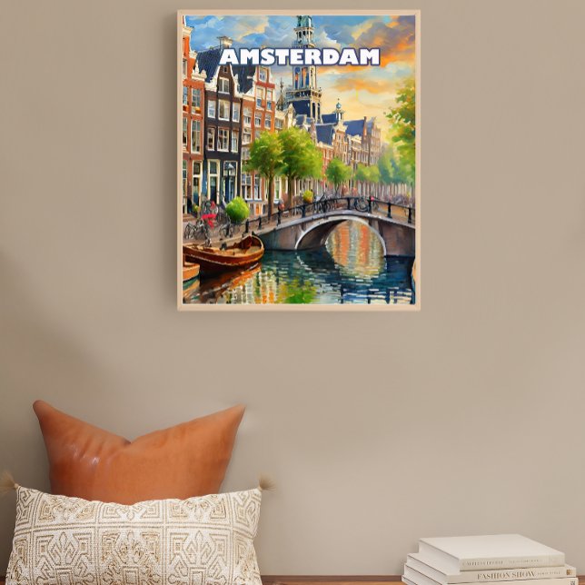 Poster Amsterdam, joyau des Pays-Bas aux mille canaux (Créateur téléchargé)