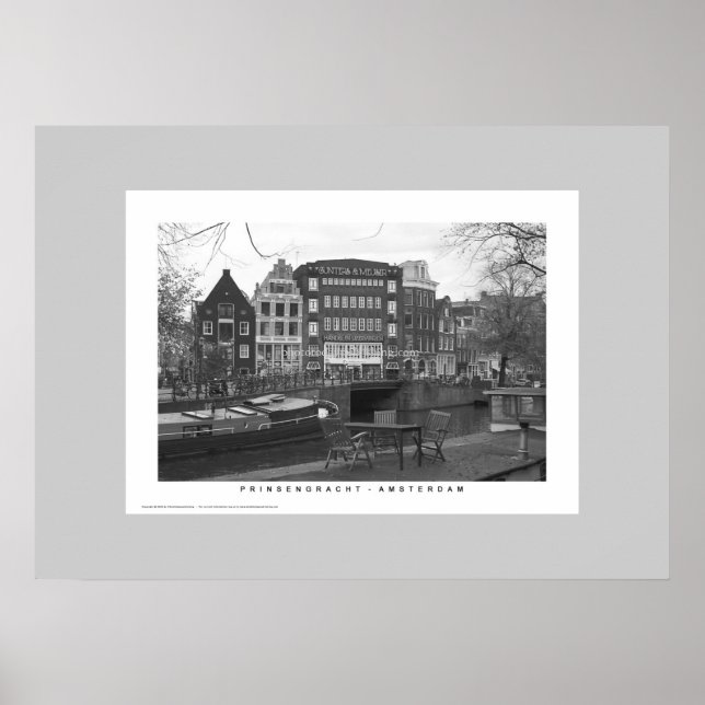 Poster Amsterdam - Les maisons du canal Prinsengracht (Devant)