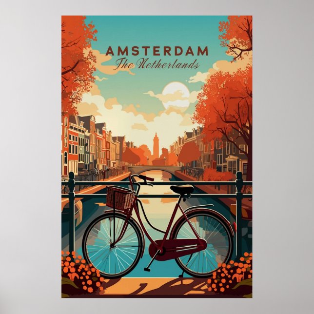 Poster Amsterdam, Pays-Bas (Devant)