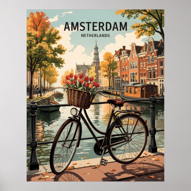 Poster Amsterdam Pays-Bas (Devant)