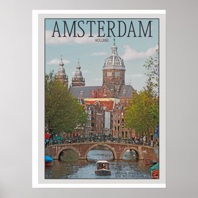 Poster Amsterdam - Saint Nicolaaskerk (Devant)