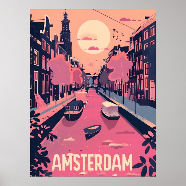 Poster Amsterdam Travel Ad Art (Devant)