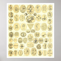Amulets romains - Gravures des pierres précieuses 