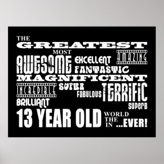 Poster Amusant 13ème anniversaire fête Plus grand treize