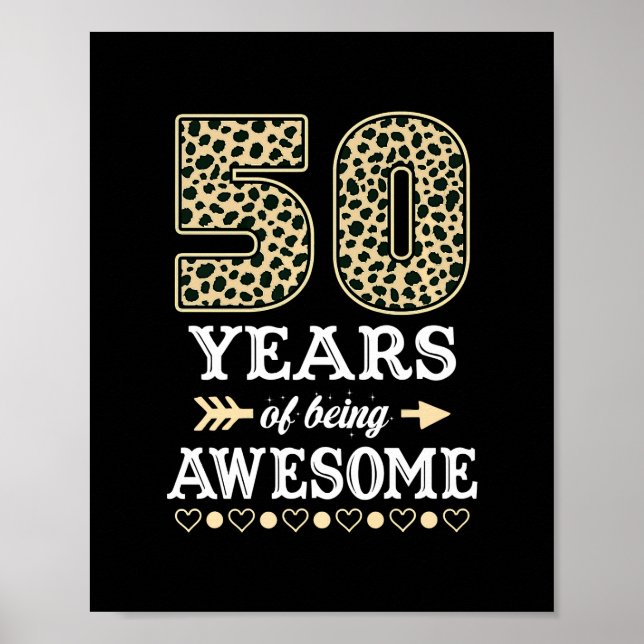 Poster Amusant 50e anniversaire 50 ans Awesome 1972 Leop (Devant)