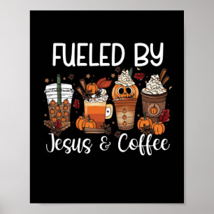 Poster Amusant Alimenté Par Café Jésus Louvain À Caféine 