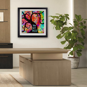 Poster Amusant Arbre coloré gai classe