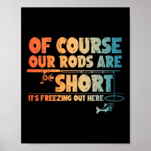 Poster Amusant Art De Pêche Sur Glace Pour Hommes Pêcheur