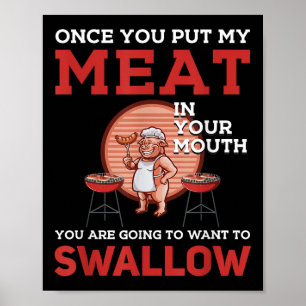 Poster Amusant Bbq Design ! Pour Les Amateurs De Fumeurs,