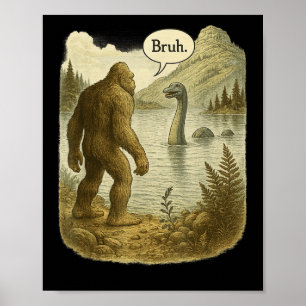 Poster Amusant Bigfoot Sasquatch Loch Ness Monster Introd