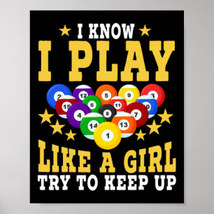 Poster Amusant Billard Design Pour Filles Femmes Billard 
