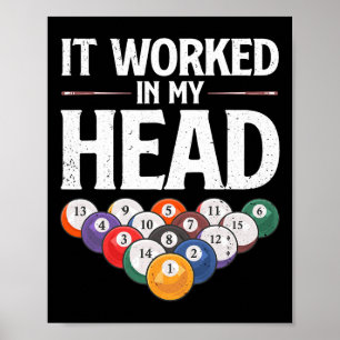Poster Amusant Billard Design Pour Hommes Femmes Cue Spor