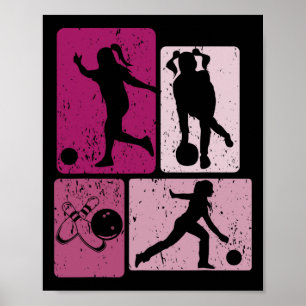 Poster Amusant Bowler Joueur de Bowler Game