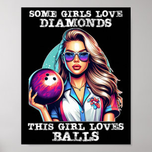 Poster Amusant Bowling Art Pour Femmes Filles Track Bowli