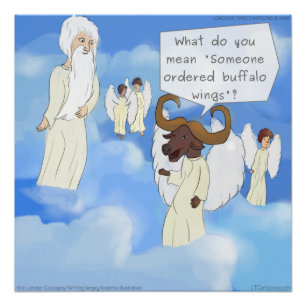 Poster Amusant Buffalo Ailes Dans Le Ciel Rick London Pos