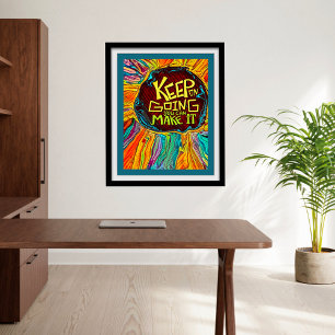 Poster Amusant Colorful Abstrait Expert Débutant Salle de