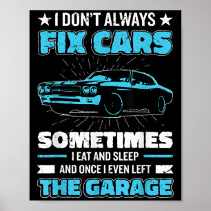 Poster Amusant Conception Mécanique De Voiture Pour Homme