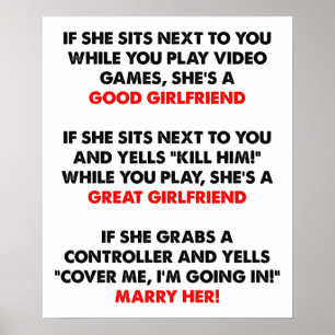 Poster amusant de la gamer Girfriend
