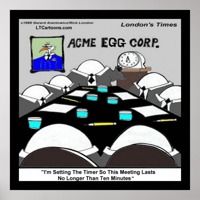 Poster amusant de la réunion d'entreprise à la coq (Devant)