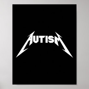Poster Amusant Design Autisme Squelette Mème Métal Rock P