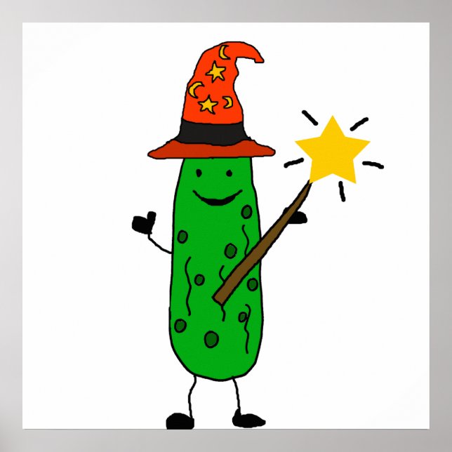 Poster Amusant Dill Picker Wizard et baguette magique (Devant)