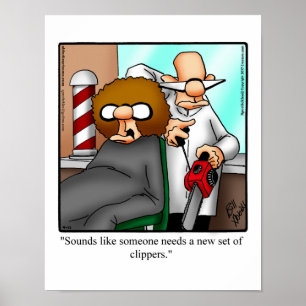 Poster amusant du Humour Barbershop
