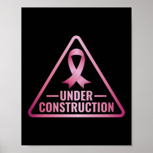 Poster Amusant en construction Sensibilisation au cancer 