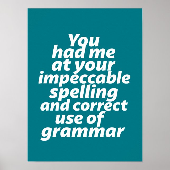 Poster Amusant Humour enseignant anglais utilisation corr (Devant)