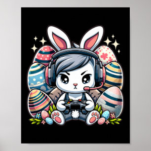 Poster Amusant Joyeux Jour de Pâques Boeuf Garçons Filles